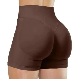 High‑Waisted Yoga Shorts – Stretchy Summer Fitness Tights for a Flattering Fit