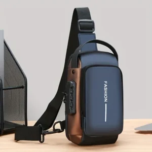 Durable Oxford Fabric Men's Sling Bag - Stylish Motorcycle Crossbody Chest Pack