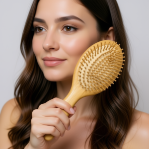 Bamboo Hair Brush – Premium Wooden Massage Comb for Hair Growth & Scalp Wellness