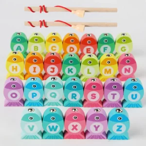 Kids Wooden Fishing Game – Alphabet & Number Matching Set for Early Cognitive Skills & Interactive Play